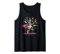 Excited Hero with Rock Guitar for Boys and Girls Tank Top