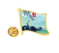 Excited Insects Twenty Four Solar Term Golden Metal Flag Lapel Pin Badge