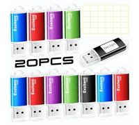 Excitent 4GB USB Flash Drives-20Pcs,USB Stick with 30Pcs Stickers，USB Thumb Drive USB Storage Flash Drive with Led Indicator,Portable USB Memory Stick for Photos and Videos（4GB，20PCS）