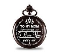 exciting Lives Pocket Watch for Mom, Printed Love Message Love You Forever, Vintage Keepsake Gift for Mother Maa Mummy, Birthday Mother’s Day Gift