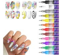 Exclaifmula 12 Colors Nail Art Pens Set - Exclaifmula.Pro Quick Dry 12 Pack Nail Doodle Pens Use a 0.5 Mm Fine Tip, Just Draw, Dry, And Slay - Dazzling Your Nails Like Never Before