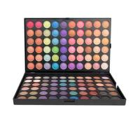 Exclent Professional 120-Color Pearlescent Eyeshadow Palette, Matte and Shimmer Finish, Black Case, 229x151x18mm, Customizable Makeup Tray (03)