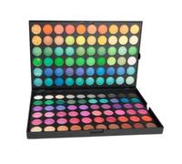 Exclent Professional 120-Color Pearlescent Eyeshadow Palette, Matte and Shimmer Finish, Black Case, 229x151x18mm, Customizable Makeup Tray (01)