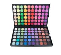 Exclent Professional 120-Color Pearlescent Eyeshadow Palette, Matte and Shimmer Finish, Black Case, 229x151x18mm, Customizable Makeup Tray (05)