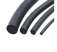 Excluder, Black Foam Round Strip, EPDM Rubber Sponge Strip, Solid O-Ring Sealing Strip Round Rod 5/6/7/8/10/12-26mm, 1pcs(15mm 1m)