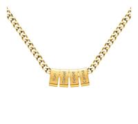 Exclugleam Custom Name Necklace for Men, Personalized Engraved Stainless Steel Cuban Link Chain Fathers Day Christmas Gifts for Dad Husband Boyfriend, adjustable, Stainless Steel, No Gemstone