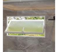 EXCLURA 360 Pivot Bathroom Window with Reeded Glass, Shed Transom Window with Handle, Rectangular Replacement Windows, Embedded Window for Garage/Office(White,90x40cm/35.4x15.7in)