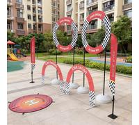 EXCLURA Complete Drone Racing Training Kit, Obstacle Hoop + Course Flag + Arch Gate + Landing Pad Mat, RC FPV Racing Training Gates for Kids/Beginners(Style a)