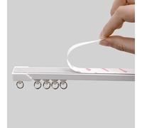 EXCLURA Curtain Track Self Adhesive Ceiling or Wall Curtain Track No Drill, White Plastic Curtain Rail Rods for Windows, No Damage Curtain Tracks for RV, Trailer, Home(Ceiling mount,2.5m (8.2ft))