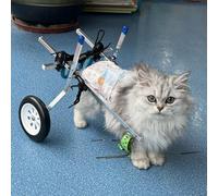 EXCLURA Dog Wheelchair Doggy/Cat Wheelchair with 2 Wheel & Harness, Extra Small Dog Bike Trailer for Paralyzed Back Legs, Lightweight Pet Trolley for Indoor Cats(SIZE XXS)