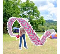 EXCLURA Dragon Poi Short Pink Dragon Poi Ribbon for Camping Parade, Square Exercise Dance Dragon Poi with Kids, 2m/ 3m/ 5m, Dragon Dance Games Wulong Fitness (Size : 2 m (6.6 ft))
