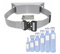 EXCLURA Oxygen Cylinder Rack ABS Oxygen Tank Holder Carrier Stand, Gas Cylinder Wall Mount Bracket, Propane Tank Storage Rack with 39" Long Safety Strap, for All Gas Tank(Gray)