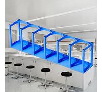 EXCLURA Oxygen Cylinder Rack Standing Oxygen Tank Rack for 1-6 Cylinder, Small Oxygen Cylinder Storage Stand, Blue Medical Oxygen Tank Holder for Storage & Transportation(L-111cm(43 3/4"))