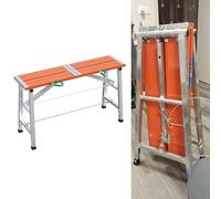 EXCLURA Scaffolding Collapsible Scaffolding Work Plank, Portable Scaffold Ladder Stool with Non-slip Feet, Width 10 5/8" Scaffold Plank Equipment, Easy to Carry(Orange,L-180cm(70 7/8"))