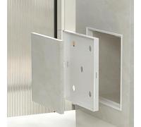 EXCLURA Tile Insert Access Panel Flush Mount, Concealed Wall Hole Cover Plate, Plastic Revision Door for Plumbing/Electrical/HVAC Maintenance(White,16x16cm(6 1/4x6 1/4"))