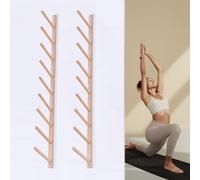 EXCLURA Wooden Yoga Mat Holder Wall Mount Vertical, 2-9 Layer Pilates Mats Stand for Home Gym Yoga Studio, Yoga Mat Display Rack, Equipment Storage (Size : 9 layer 158cm (62 1/4"))