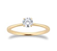 Exclusive 18ct Yellow Gold 0.40cttw Brilliant Cut Solitaire Goldsmiths Signature Diamond Engagement Ring - Ring Size K