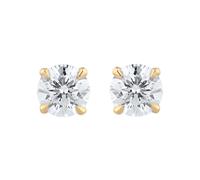 Exclusive 18ct Yellow Gold 1.00cttw Brilliant Cut Solitaire Goldsmiths Signature Diamond Stud Earrings