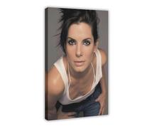 Exclusive Art Charismatic Actress Sandra Bullock Portrait Poster 4 Canvas Poster Bedroom Decor Landscape Office Room Decor Gift 08x12inch(20x30cm)