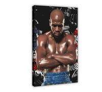 Exclusive Art Famous Boxer Floyd Mayweather Portrait Poster 6 Canvas Poster Wall Art Decor Print Picture Paintings for Living Room Bedroom Decoration 16x24inch(40x60cm)
