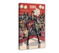Exclusive Art Singer Elvis Posters Presley King Of Rock Vintage Portrait Poster 2 Canvas Poster Wall Art Decor Print Picture Paintings for Living Room Bedroom Decoration 20x30inch(50x75cm)