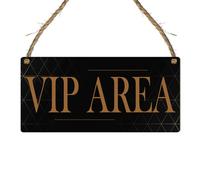 "Exclusive Domain" VIP Area Plaque - Black & Gold Elegant Sign for Man Cave, Game Room & More | Sophisticated Room Sign with Opulence and Flair (Medium: 24 cm (W) × 11 cm (H))