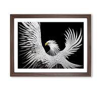 Exclusive Eagle Bird H1022 BLK Framed Print for Living Room Bedroom Home Office Décor, Wall Art Picture Ready to Hang, Walnut A3 Frame (46 x 34 cm)