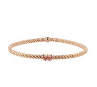 Exclusive Fope Prima X Mappin & Webb 18ct Rose Gold Pink Sapphire Bracelet