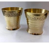 Exclusive Global Shot Glasses in Brass, Set of 2, Ethic, Vintage Home Decor India Handmade Gifts