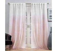 Exclusive Home Crescendo Lined Room Darkening Blackout Hidden Tab Curtain Panel Pair, 52"x84", Blush, Set of 2