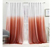 Exclusive Home Crescendo Lined Room Darkening Blackout Hidden Tab Top Curtain Panel Pair, 52"x108", Mecca Orange, Set of 2