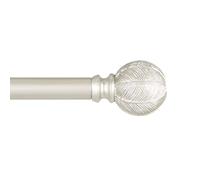 Exclusive Home Curtains Acanthus 1'' Window Curtain Rod and Finial Set, Adjustable 66''-120'', Matte Nickel