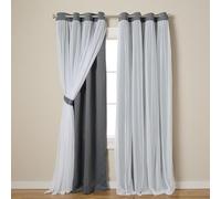 Exclusive Home Curtains Catarina Woven Blackout Grommet Top Panel Pair, Black Pearl, 52x96, 2 Piece
