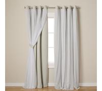 Exclusive Home Curtains Catarina Woven Blackout Grommet Top Panel Pair, Cloud Grey, 52x84, 2 Piece