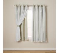 Exclusive Home Curtains Catarina Woven Blackout Grommet Top Panel Pair, Sand, 52x63, 2 Piece