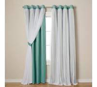 Exclusive Home Curtains Catarina Woven Blackout Grommet Top Panel Pair, Turquoise, 52x96, 2 Piece