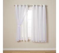 Exclusive Home Curtains Catarina Woven Blackout Grommet Top Panel Pair, Winter White, 52x63, 2 Piece