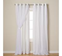 Exclusive Home Curtains Catarina Woven Blackout Grommet Top Panel Pair, Winter White, 52x84, 2 Piece