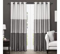 Exclusive Home Curtains Chateau Grommet Top Panel Pair, Black Pearl, 54x84, 2 Piece