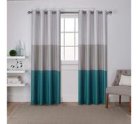 Exclusive Home Curtains Chateau Grommet Top Panel Pair, Teal, 54x108, 2 Piece