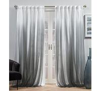 Exclusive Home Curtains Crescendo Lined Blackout Hidden Tab Top Curtain Panel Pair, 54x84, Black