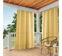 Exclusive Home Curtains EH8000-04 2-96G Indoor/Outdoor Solid Cabana Grommet Top Window Curtain Panel, Polyester, Sundress Yellow, 54x96