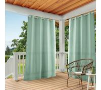 Exclusive Home Curtains EH8112-02 2-108G Indoor/Outdoor Solid Cabana Grommet Top Window Curtain Panel, Polyester, Seafoam, 54x108
