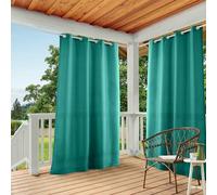 Exclusive Home Curtains EH8112-03 2-108G Indoor/Outdoor Solid Cabana Grommet Top Window Curtain Panel, Polyester, Teal, 54x108