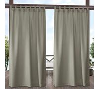 Exclusive Home Curtains In/Out Solid Velcro Tab Top Panel Pair, Taupe, 54x84, 2 Piece