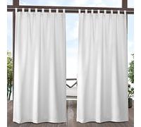 Exclusive Home Curtains In/Out Solid Velcro Tab Top Panel Pair, Winter White, 54x84, 2 Piece