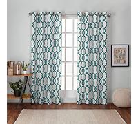 Exclusive Home Curtains Kochi Grommet Top Panel Pair, Teal, 54x96, 2 Piece