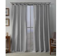 Exclusive Home Curtains Loha Braided Tab Top Panel Pair, Dove Grey, 54x96, 2 Piece