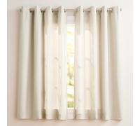 Exclusive Home Curtains Loha Linen Grommet Top Curtain Panel Pair, 54x63, Ivory, 2 Count