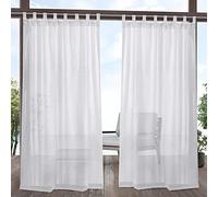 Exclusive Home Curtains Miami Velcro Tab Top Panel Pair, White, 54x108, 2 Piece